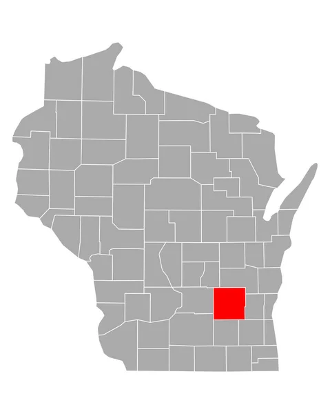 Mapa Dodge Wisconsin — Vetor de Stock