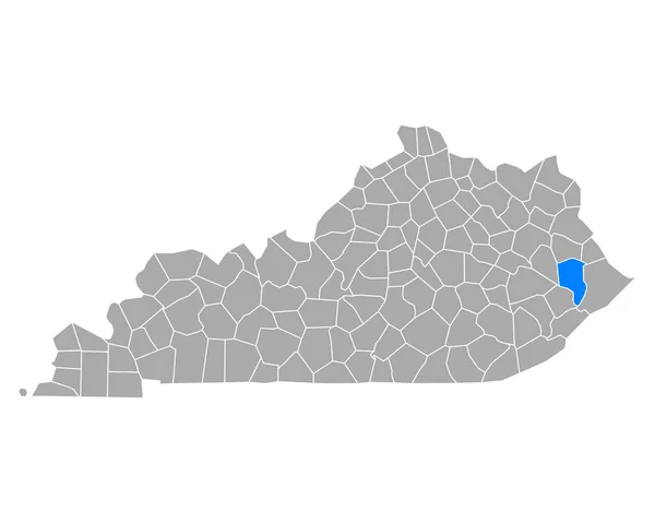 Mapa Floydu Kentucky — Stockový vektor