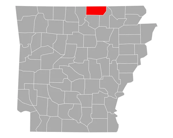 Mapa Fultonu Arkansasu — Stockový vektor