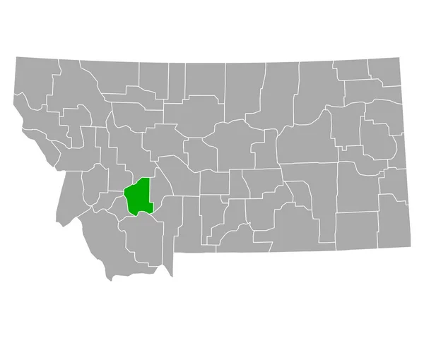 Mapa Jeffersona Montanie — Wektor stockowy