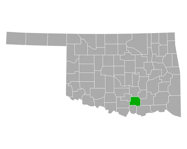 Oklahoma Daki Johnston Haritası — Stok Vektör