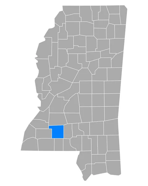 Mapa Lincolna Missisipi — Wektor stockowy