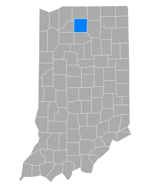 インディアナ州のマーシャル地図 — ストックベクタ