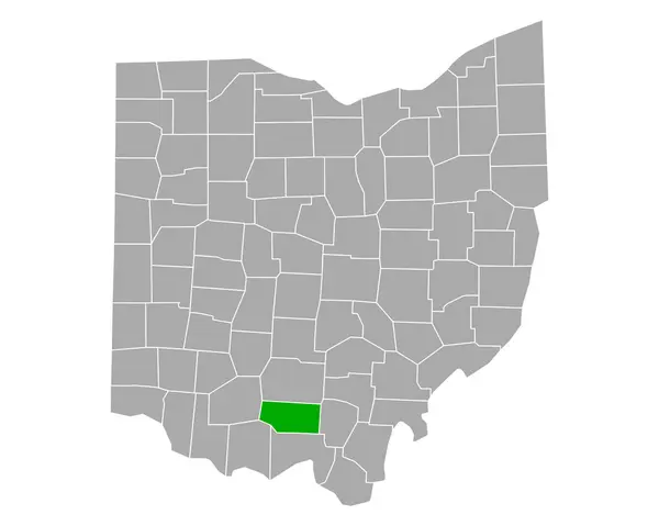俄亥俄州派克地图 — 图库矢量图片