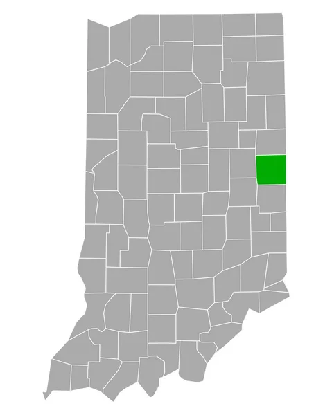 Indiana Daki Randolph Haritası — Stok Vektör