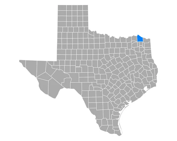 Peta Sungai Merah Texas - Stok Vektor