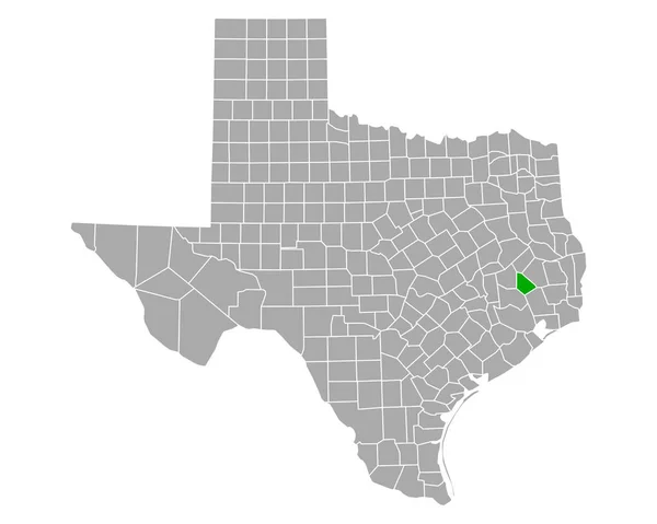 San Jacinto Térképe Texasban — Stock Vector