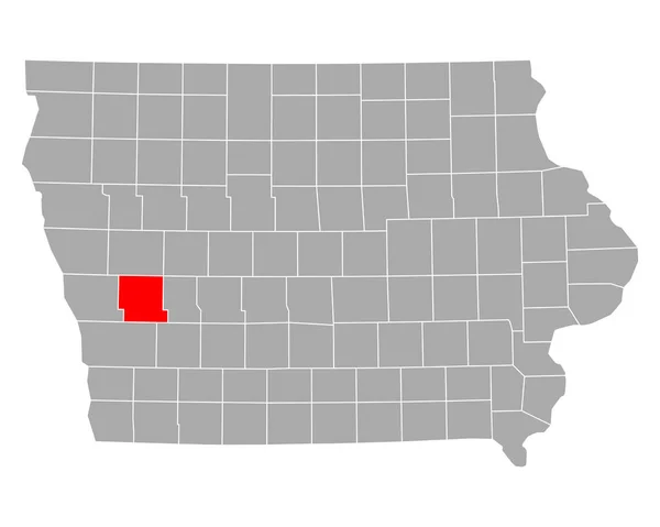Shelby Nin Iowa Haritası — Stok Vektör