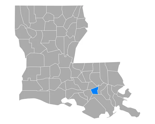 Mappa James Louisiana — Vettoriale Stock
