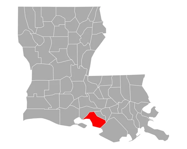 Kaart Van Mary Louisiana — Stockvector