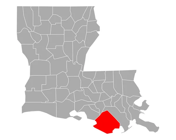 Mapa Terrebonne Luizjanie — Wektor stockowy