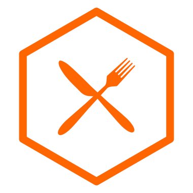 Vektör illüstrasyon olarak çatal bıçak ve tarak