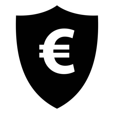 Vektör illüstrasyonu olarak Euro ve kalkan