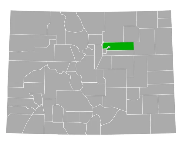 コロラド州のアダムズ地図 — ストックベクタ