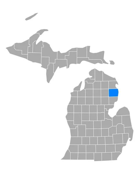 Mapa Alcona Michigan — Vetor de Stock