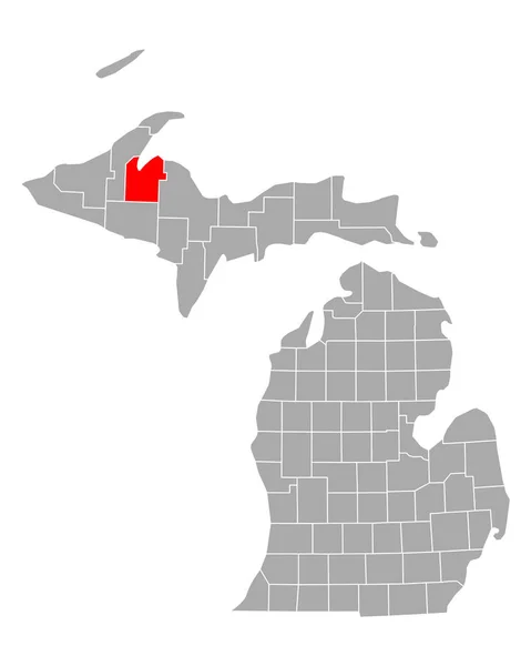 Mapa Baraga Michigan — Vetor de Stock