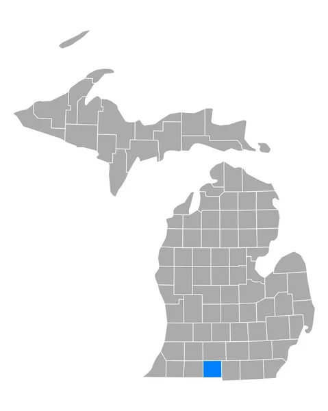 Karte Von Niederlassung Michigan — Stockvektor