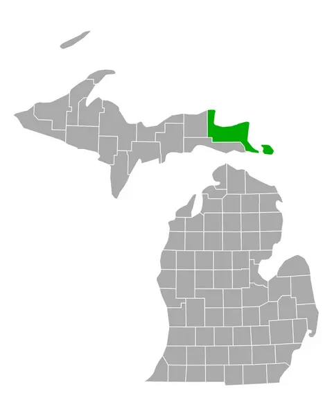 Mapa Chippewy Michiganu — Stockový vektor