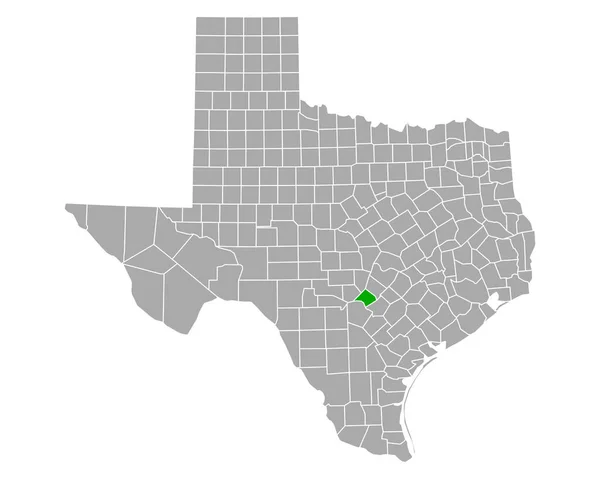 Teksas Taki Comal Haritası — Stok Vektör