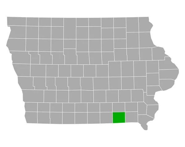 アイオワ州のデービス地図 — ストックベクタ