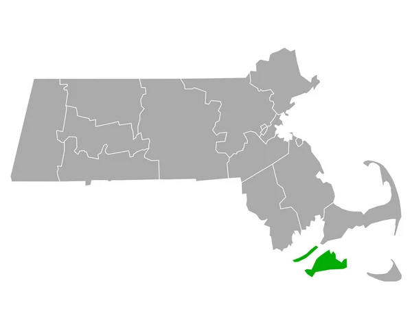 Massachusetts Teki Düklerin Haritası — Stok Vektör