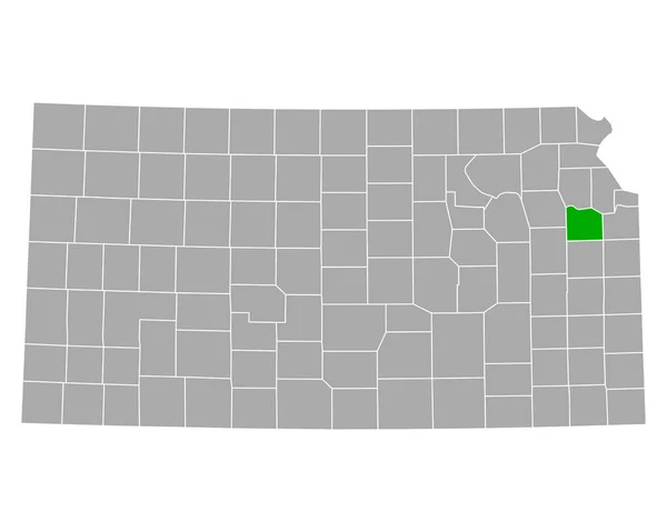 Mapa Douglas Kansas — Vector de stock