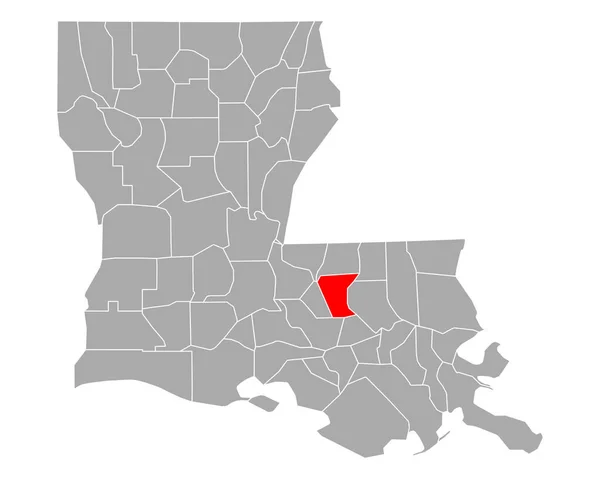 ルイジアナ州の東バトンルージュの地図 — ストックベクタ