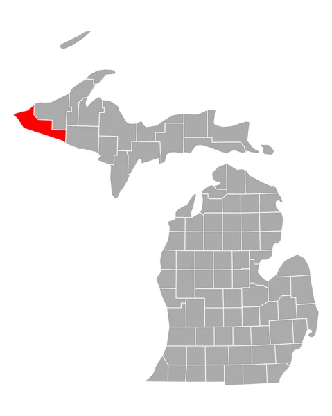 Mapa Gogebic Michigan — Vector de stock