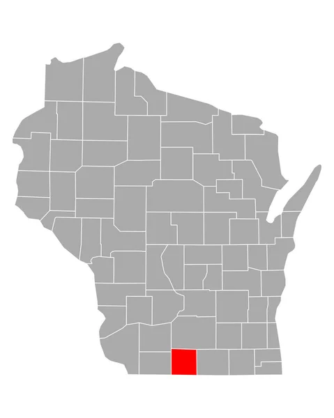 Mapa Zielonego Wisconsin — Wektor stockowy