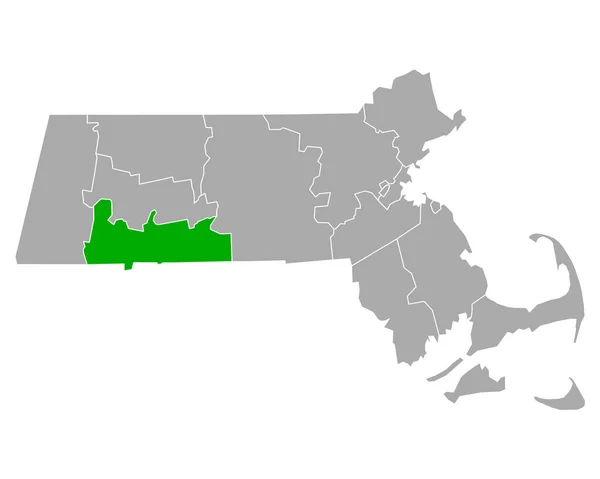 Peta Hampden Massachusetts - Stok Vektor