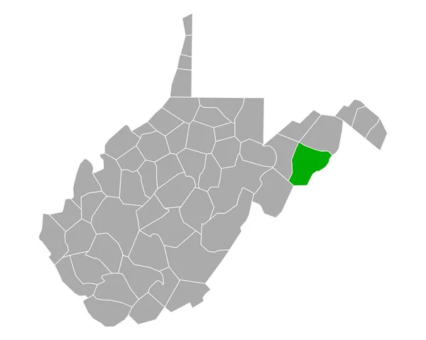 Χάρτης Του Hardy Στη Δυτική Βιρτζίνια — Διανυσματικό Αρχείο