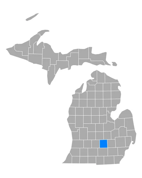 Kaart Van Ingham Michigan — Stockvector