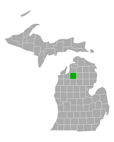 Mapa Kalkaska Michigan —  Vetores de Stock