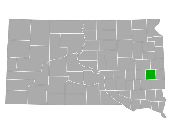 Karta Över Sjön South Dakota — Stock vektor