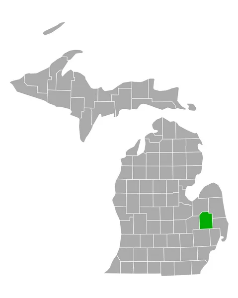 Map Lapeer Michigan — Stock Vector