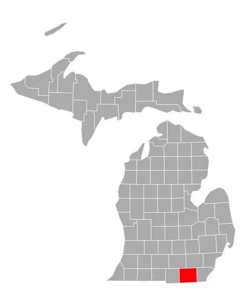 ミシガン州のレナウィー地図 — ストックベクタ
