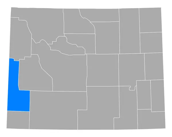 Wyoming Deki Lincoln Haritası — Stok Vektör