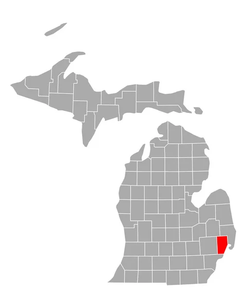 Kaart Van Macomb Michigan — Stockvector