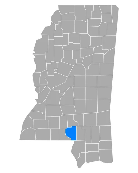 Mississippi Marion Haritası — Stok Vektör