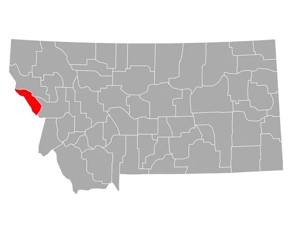 モンタナ州の鉱物の地図 — ストックベクタ