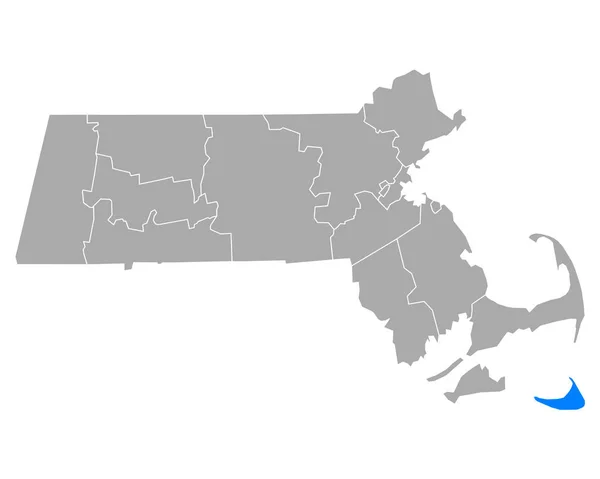 Карта Нантакета Массачусетсе — стоковый вектор