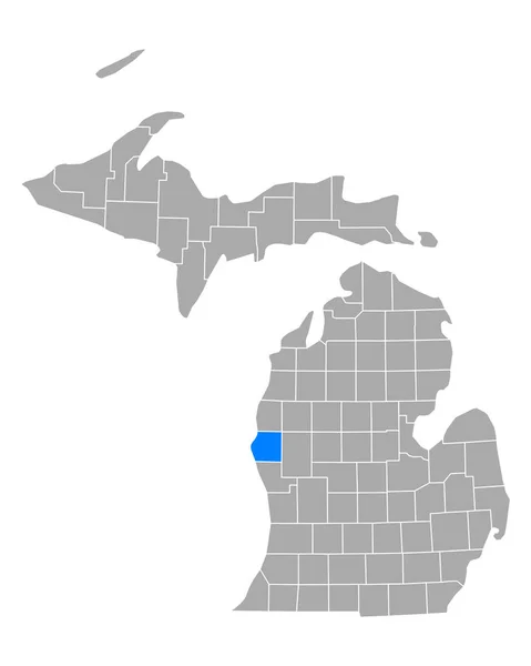 Kaart Van Oceana Michigan — Stockvector