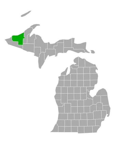Karte Von Ontonagon Michigan — Stockvektor