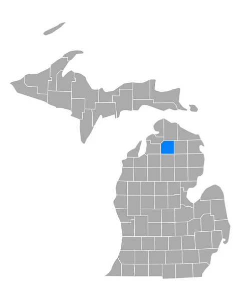 Kaart Van Otsego Michigan — Stockvector