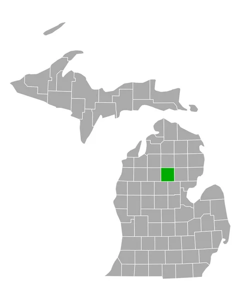 Mappa Roscommon Michigan — Vettoriale Stock
