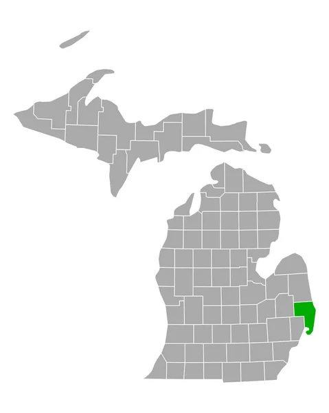 ミシガン州のセントクレア州地図 — ストックベクタ