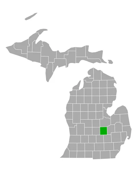 Mapa Shiawassee Michiganu — Stockový vektor