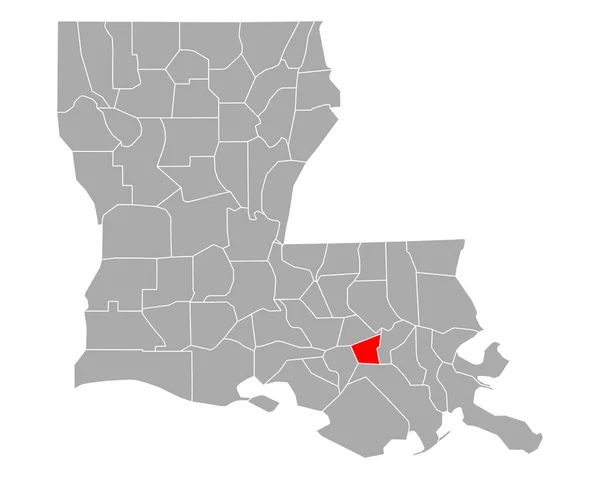 Mapa Albergues Juventude Louisiana —  Vetores de Stock