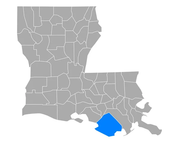 Karte Von Terrebonne Louisiana — Stockvektor