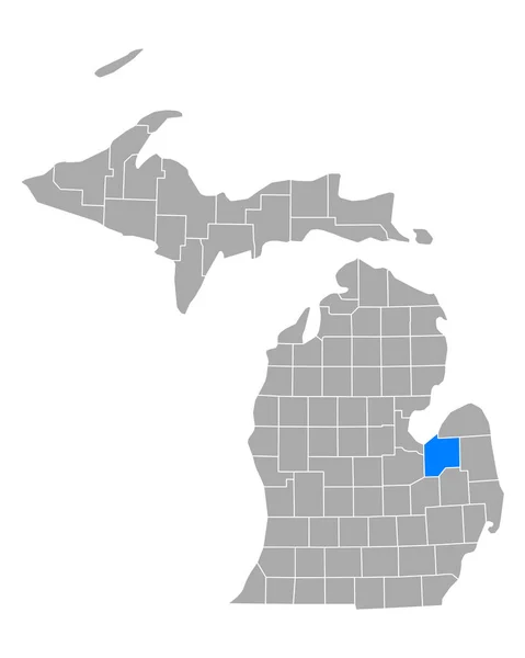 Mapa Tuscoli Michigan — Wektor stockowy